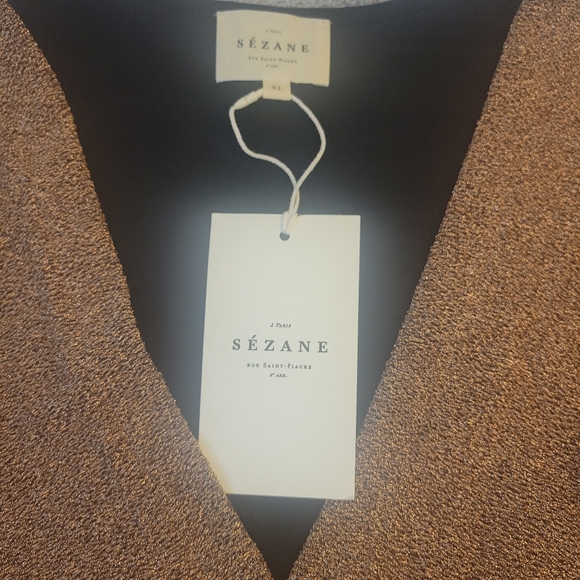 New Sézane KEREN dress in gold/bronze shimmer size XL - Picture 8 of 13